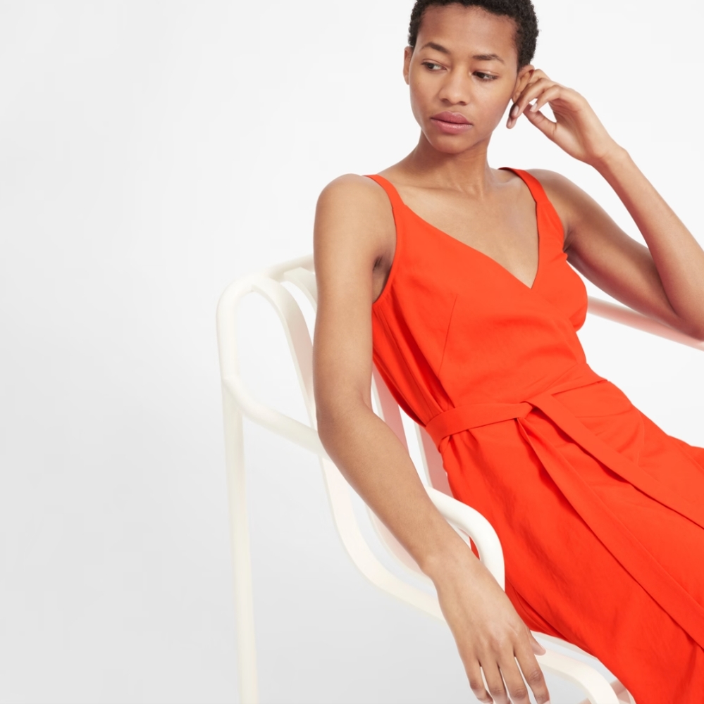 Everlane GoWeave original wrap dress in Poppy